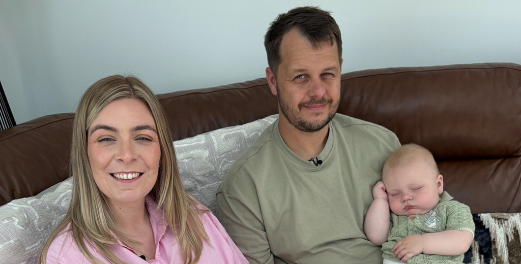 Report reveals children avoiding hospital stays - Rachel and Chris McCready at home with baby Jude who benefited from the Hospital at Home service